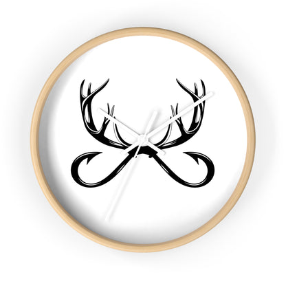 Antler Infinity Wall Clock — Modern Rustic Deer Antlers Decor