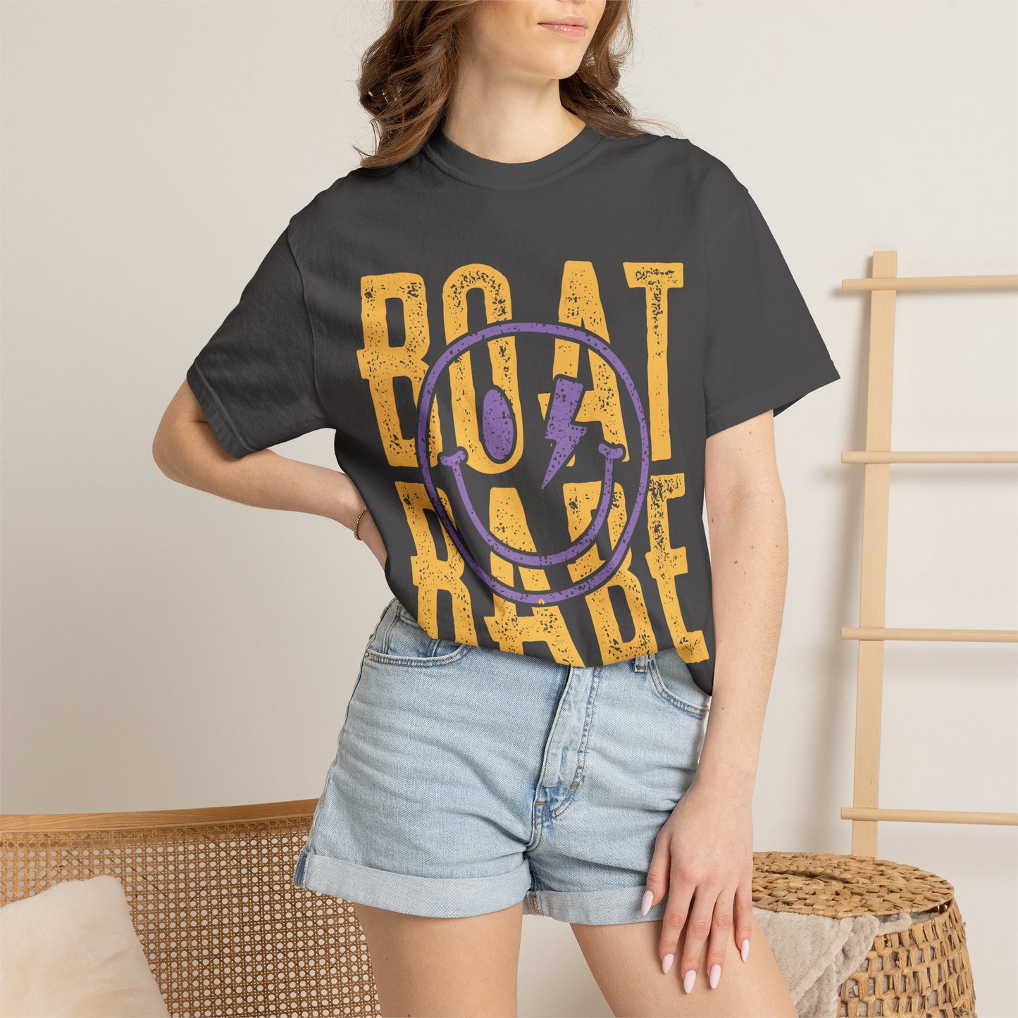 Boat Babe T‑Shirt — Retro Smiley Nautical Graphic Tee