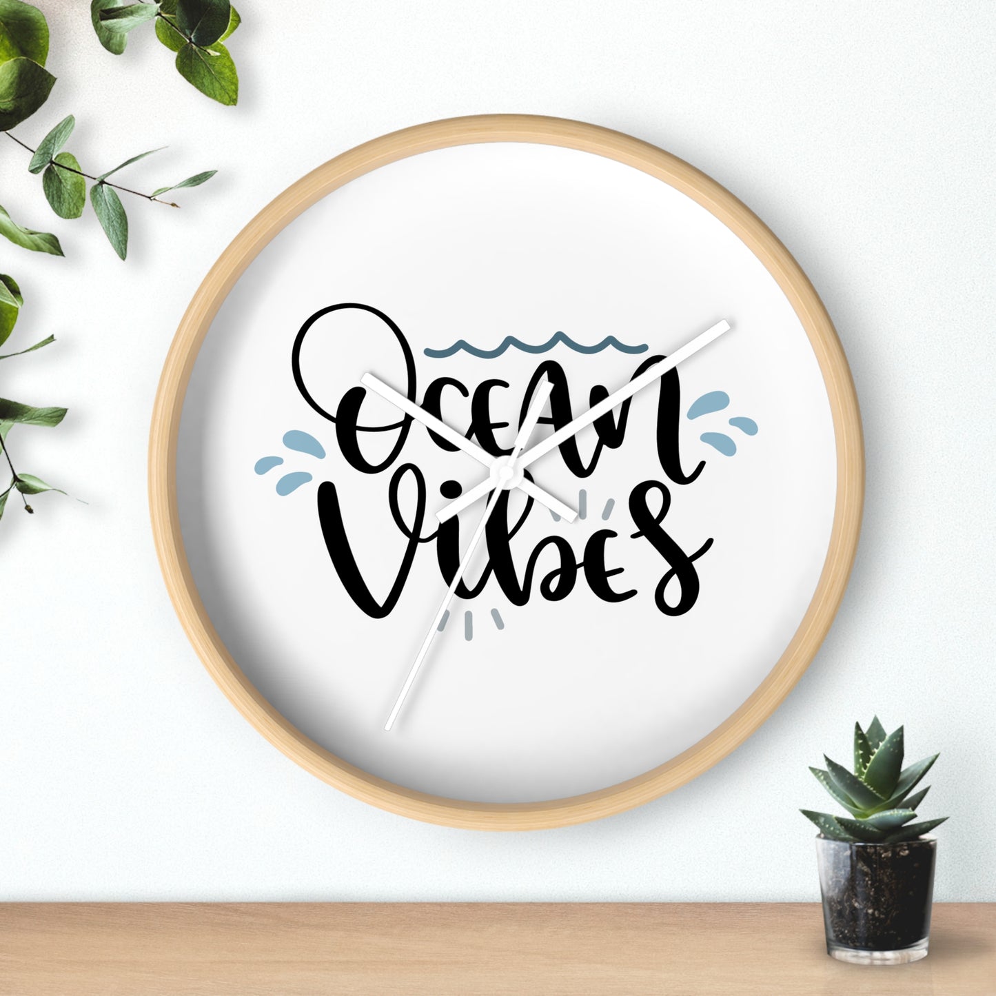 Ocean Vibes Wall Clock — Beachy Coastal Decor Clock