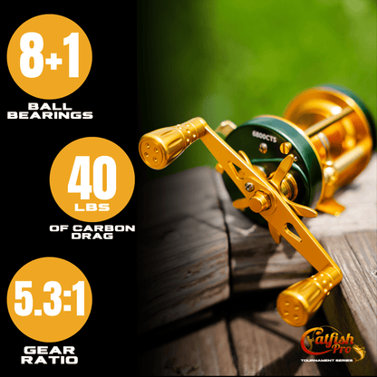 6800 CTS Round Baitcaster Reel Catfish Pro