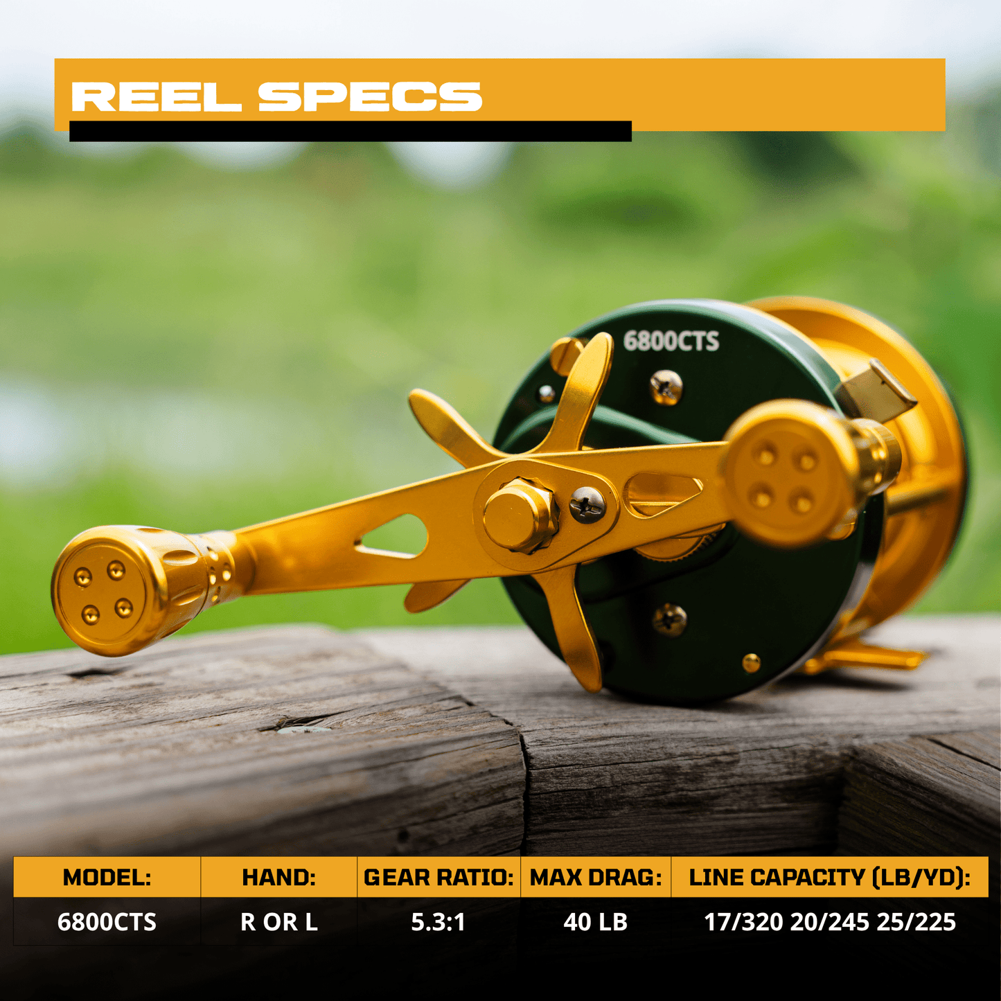 6800 CTS Round Baitcaster Reel Catfish Pro