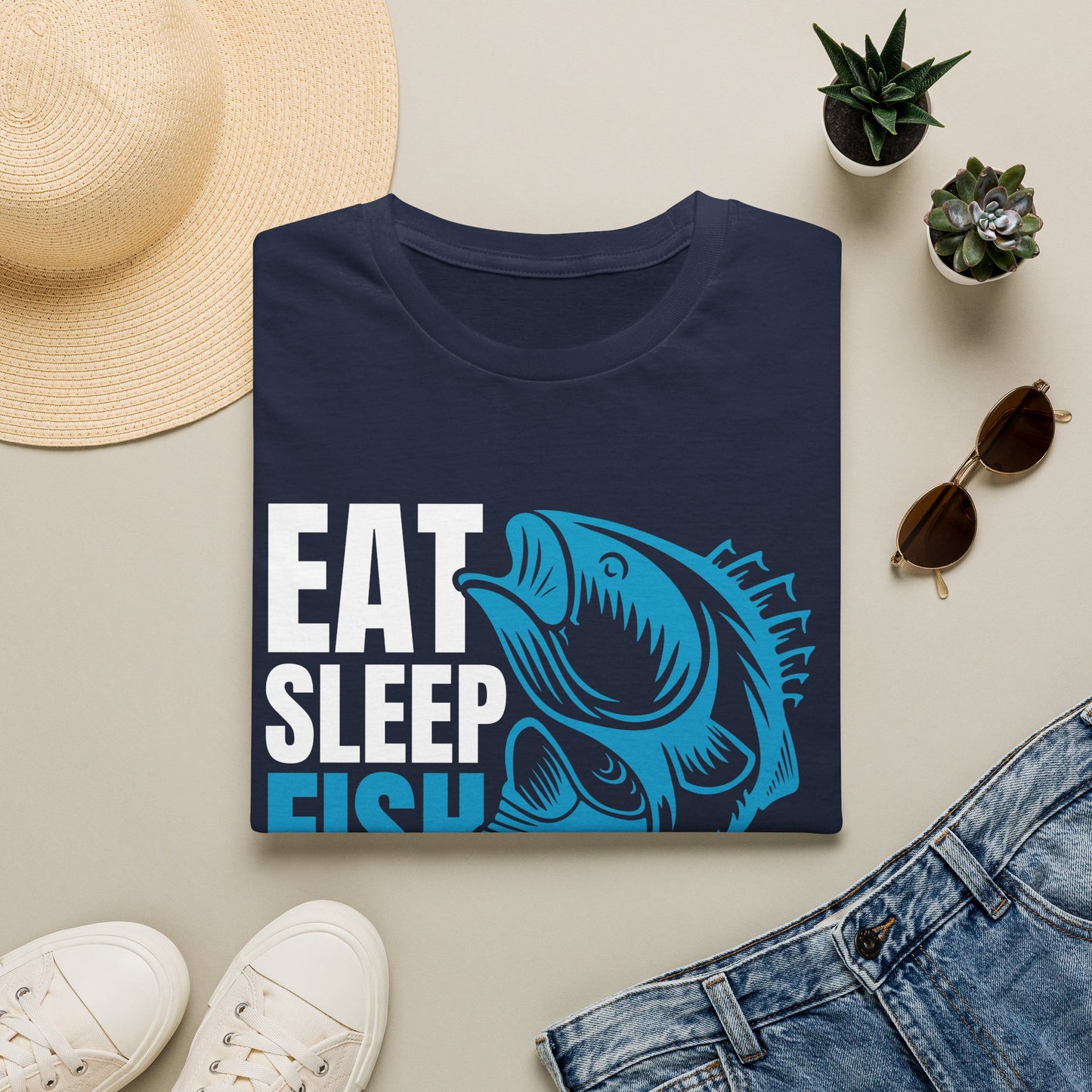 Fishing Tee — Blue Bass Graphic Fish Shirt