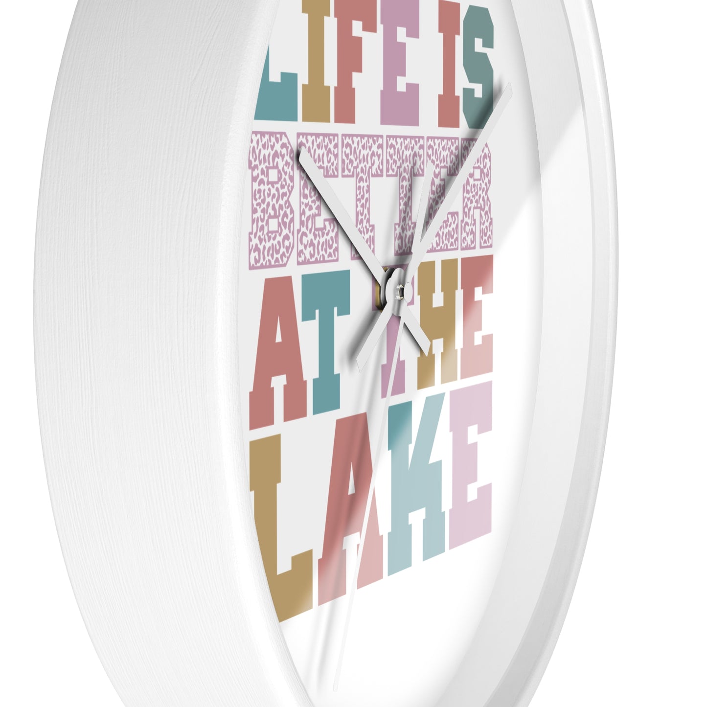 Life Is Better at the Lake Wall Clock — Colorful Cabin & Lake House Decor