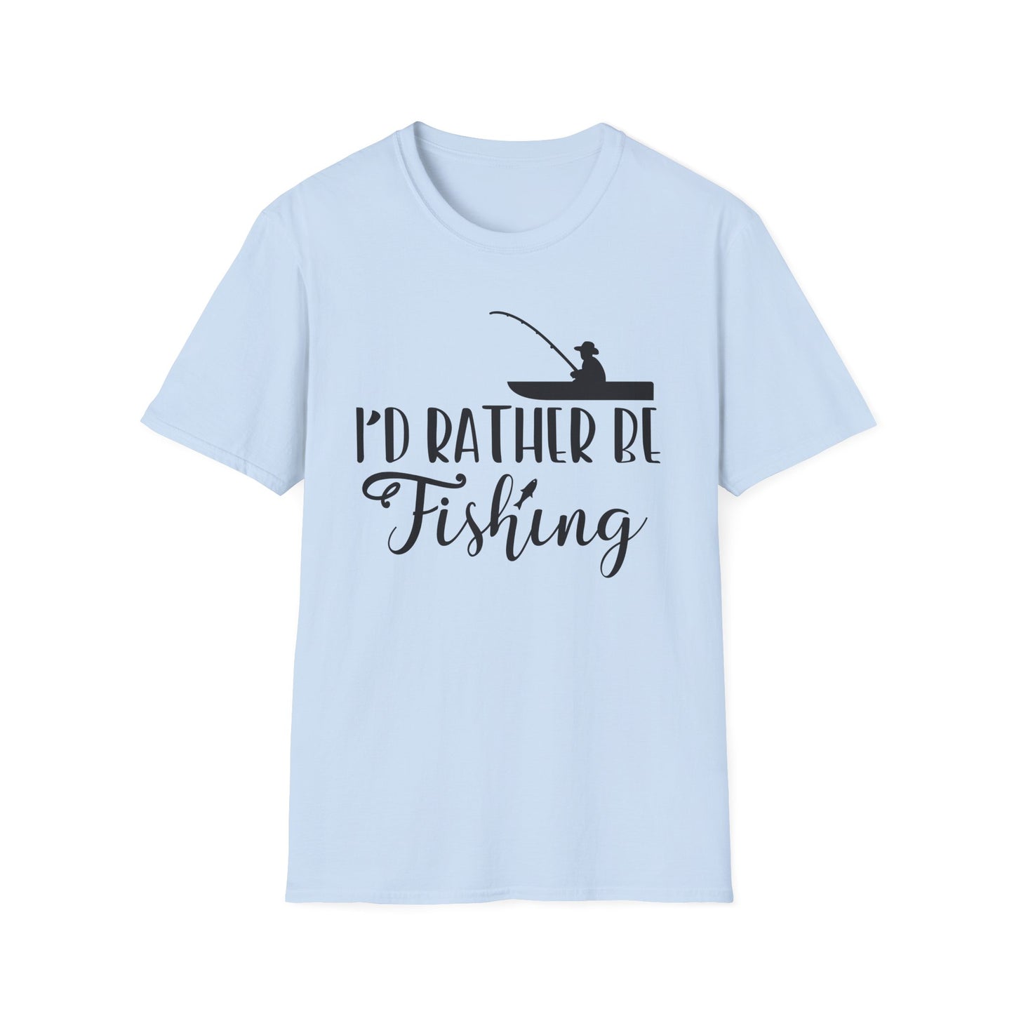 I'd Rather Be Fishing T-Shirt — Fisherman Silhouette Tee