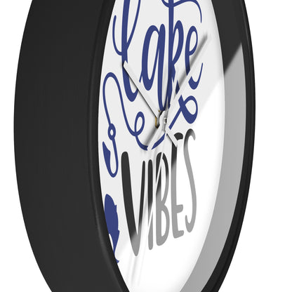 Lake Vibes Wall Clock — Nautical Fishing Cabin Decor