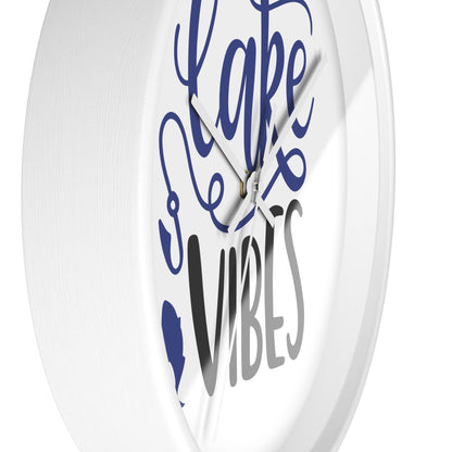Lake Vibes Wall Clock — Nautical Fishing Cabin Decor