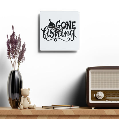 Gone Fishing Acrylic Wall Clock — Nautical Fishing Decor