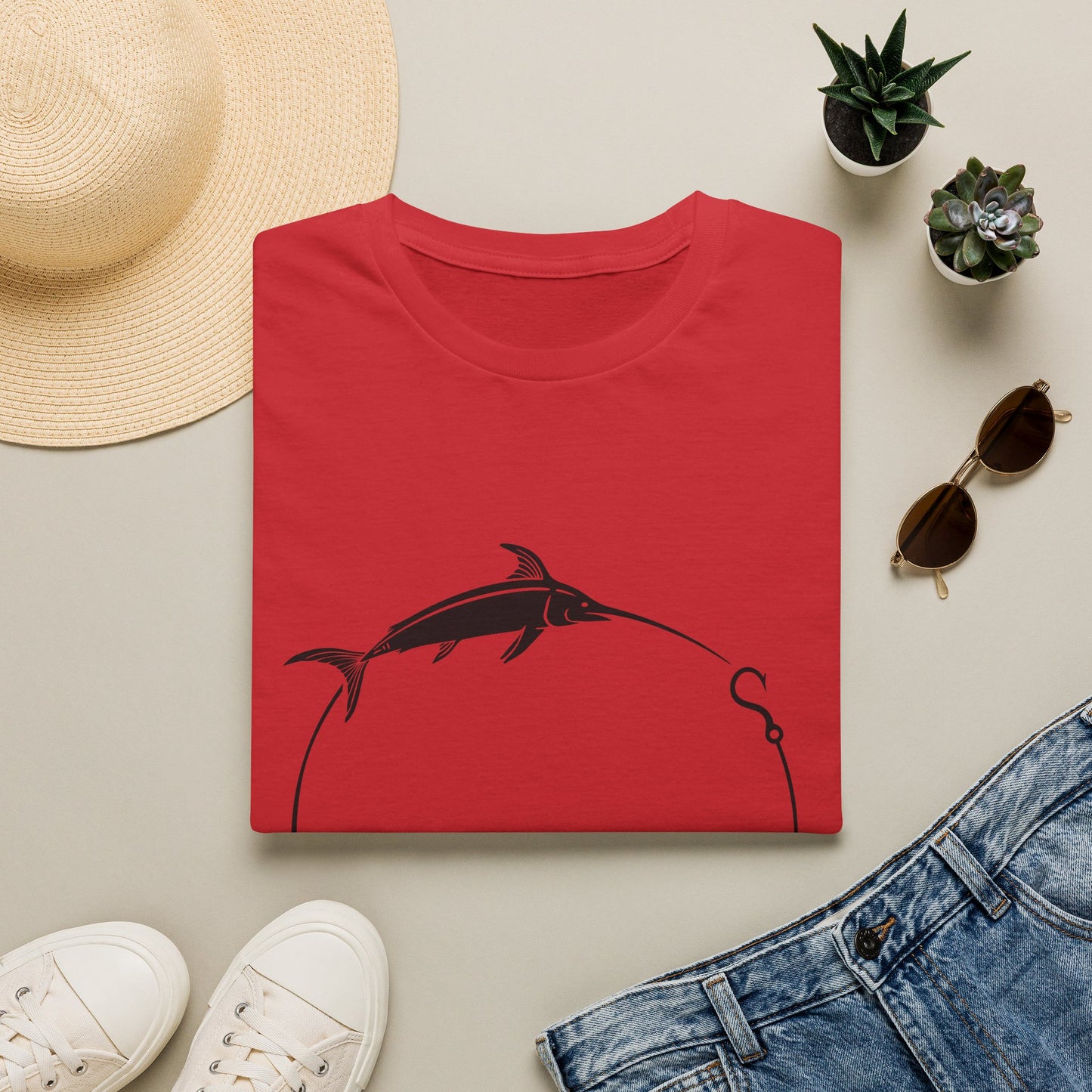Marlin Circle Fishing T-Shirt — Minimalist Sailfish Angler Tee
