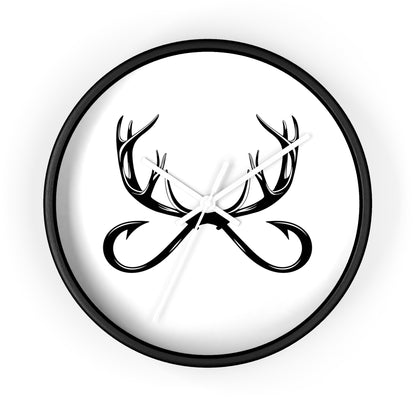 Antler Infinity Wall Clock — Modern Rustic Deer Antlers Decor
