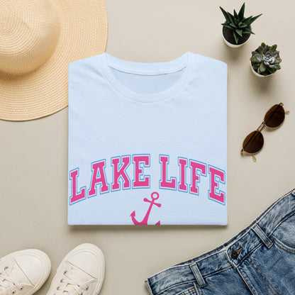 Lake Life T-Shirt — Pink Anchor Summer Tee