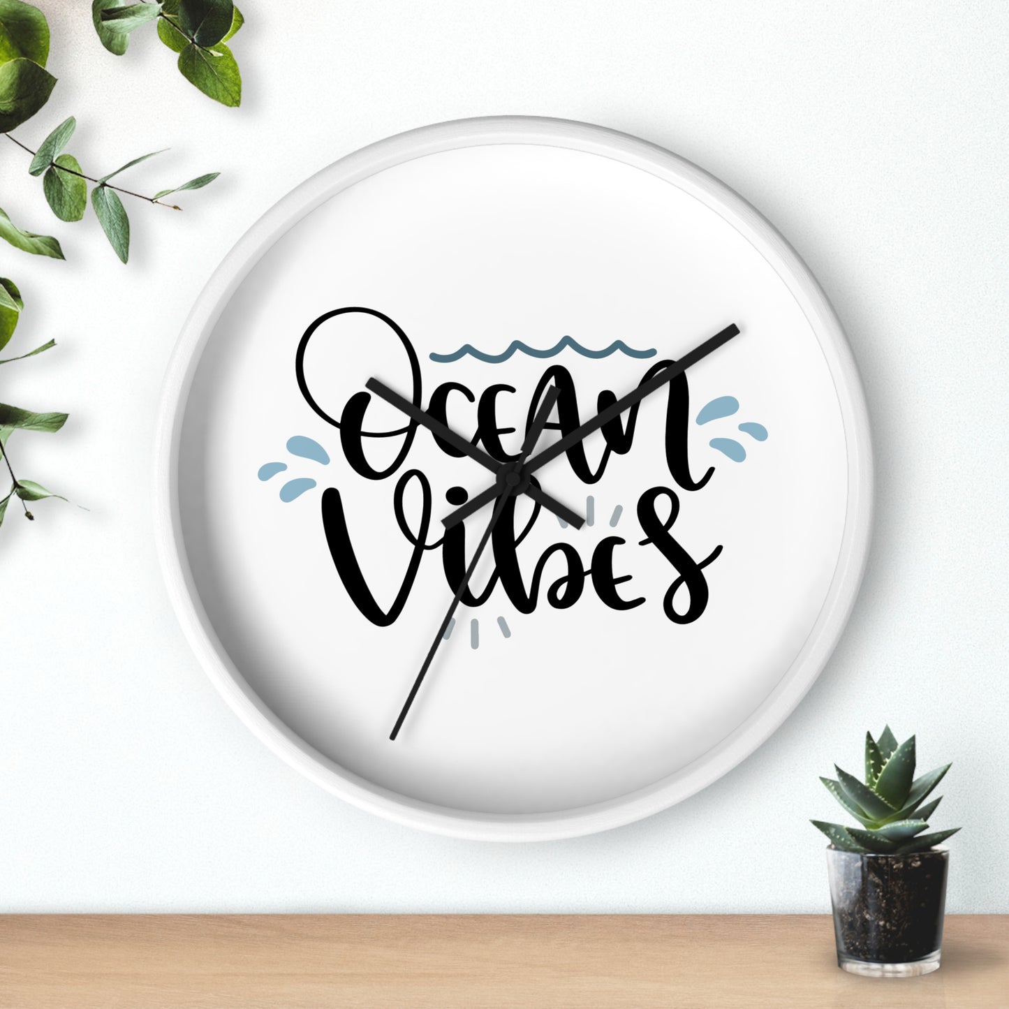Ocean Vibes Wall Clock — Beachy Coastal Decor Clock