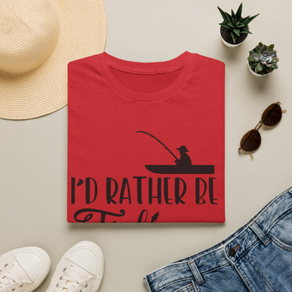 I'd Rather Be Fishing T-Shirt — Fisherman Silhouette Tee
