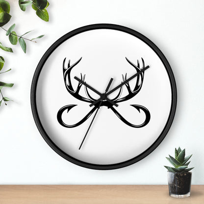 Antler Infinity Wall Clock — Modern Rustic Deer Antlers Decor