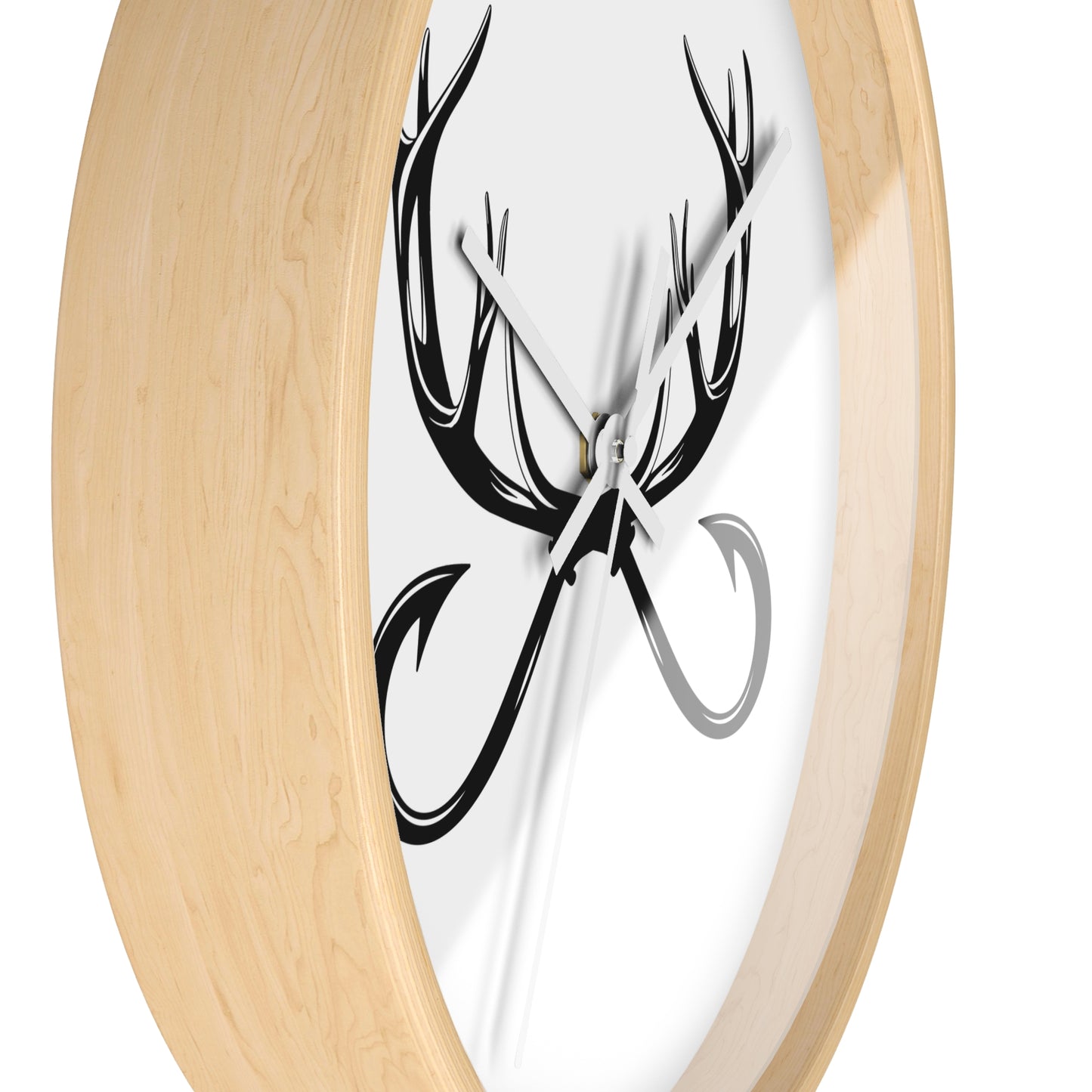 Antler Infinity Wall Clock — Modern Rustic Deer Antlers Decor