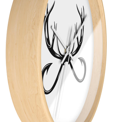 Antler Infinity Wall Clock — Modern Rustic Deer Antlers Decor