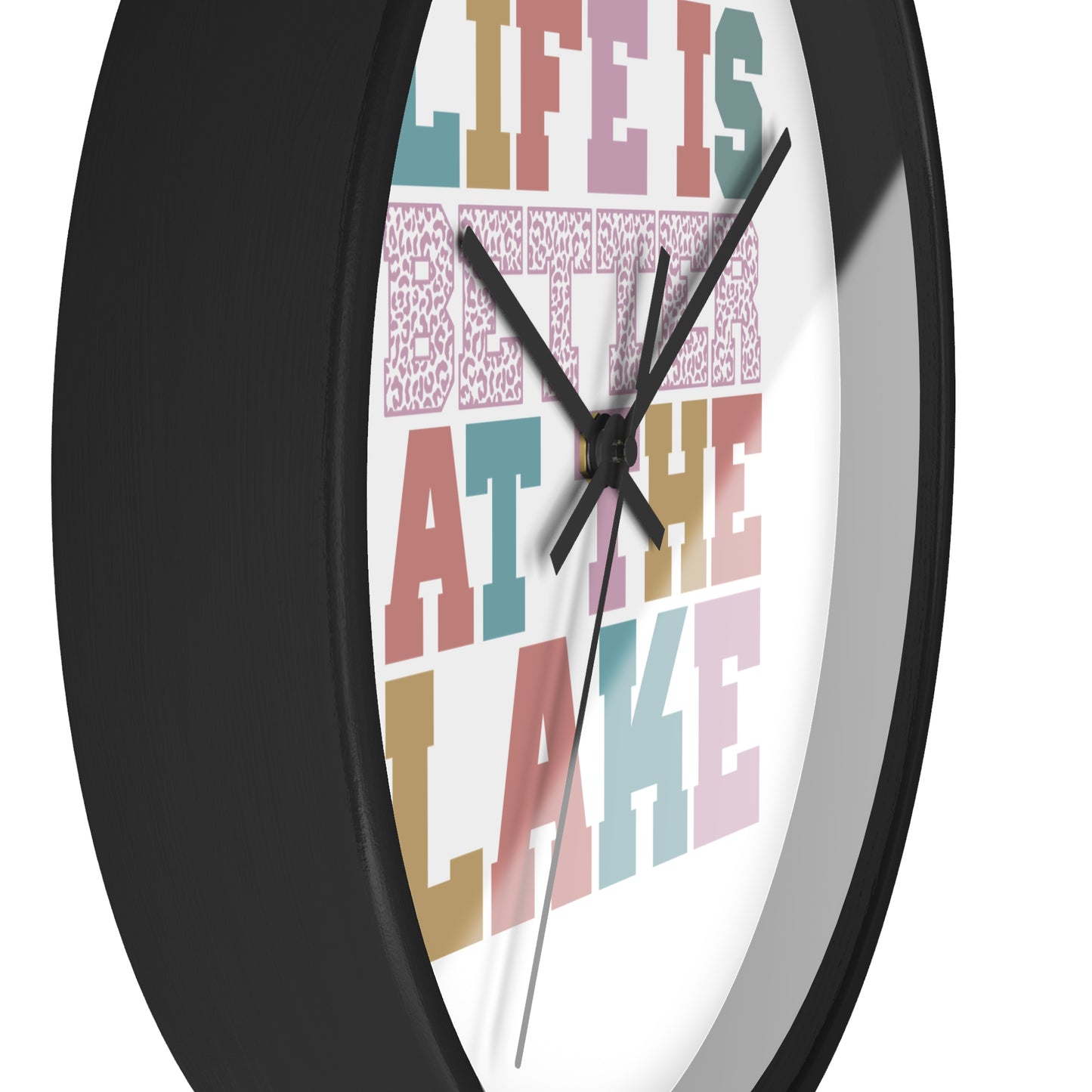 Life Is Better at the Lake Wall Clock — Colorful Cabin & Lake House Decor