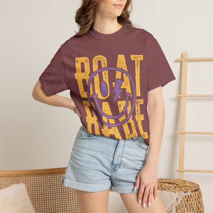 Boat Babe T‑Shirt — Retro Smiley Nautical Graphic Tee