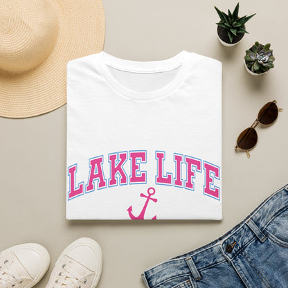 Lake Life T-Shirt — Pink Anchor Summer Tee