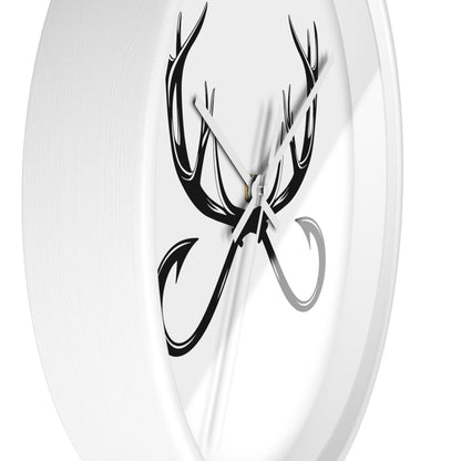 Antler Infinity Wall Clock — Modern Rustic Deer Antlers Decor