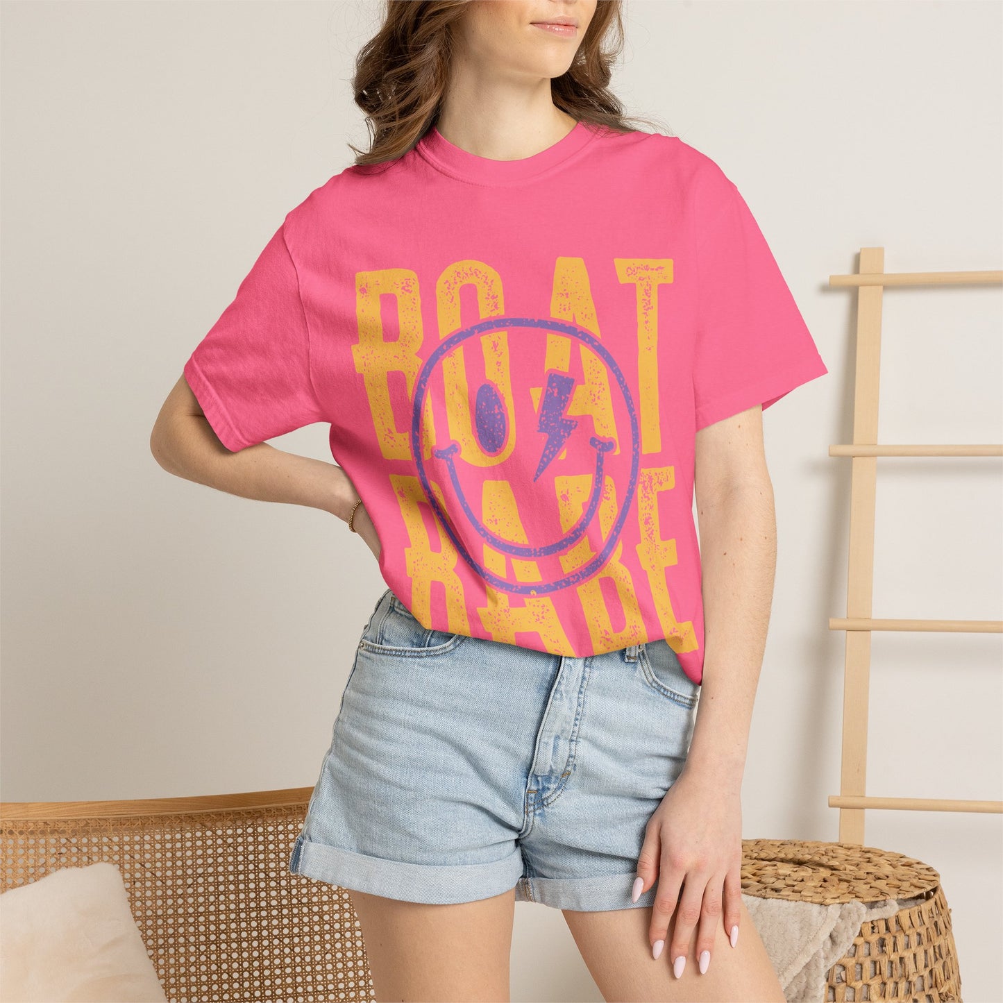Boat Babe T‑Shirt — Retro Smiley Nautical Graphic Tee