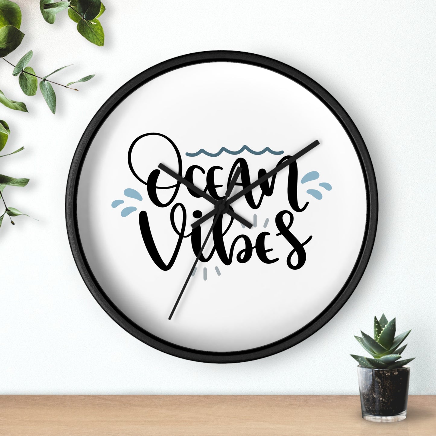 Ocean Vibes Wall Clock — Beachy Coastal Decor Clock