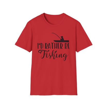 I'd Rather Be Fishing T-Shirt — Fisherman Silhouette Tee