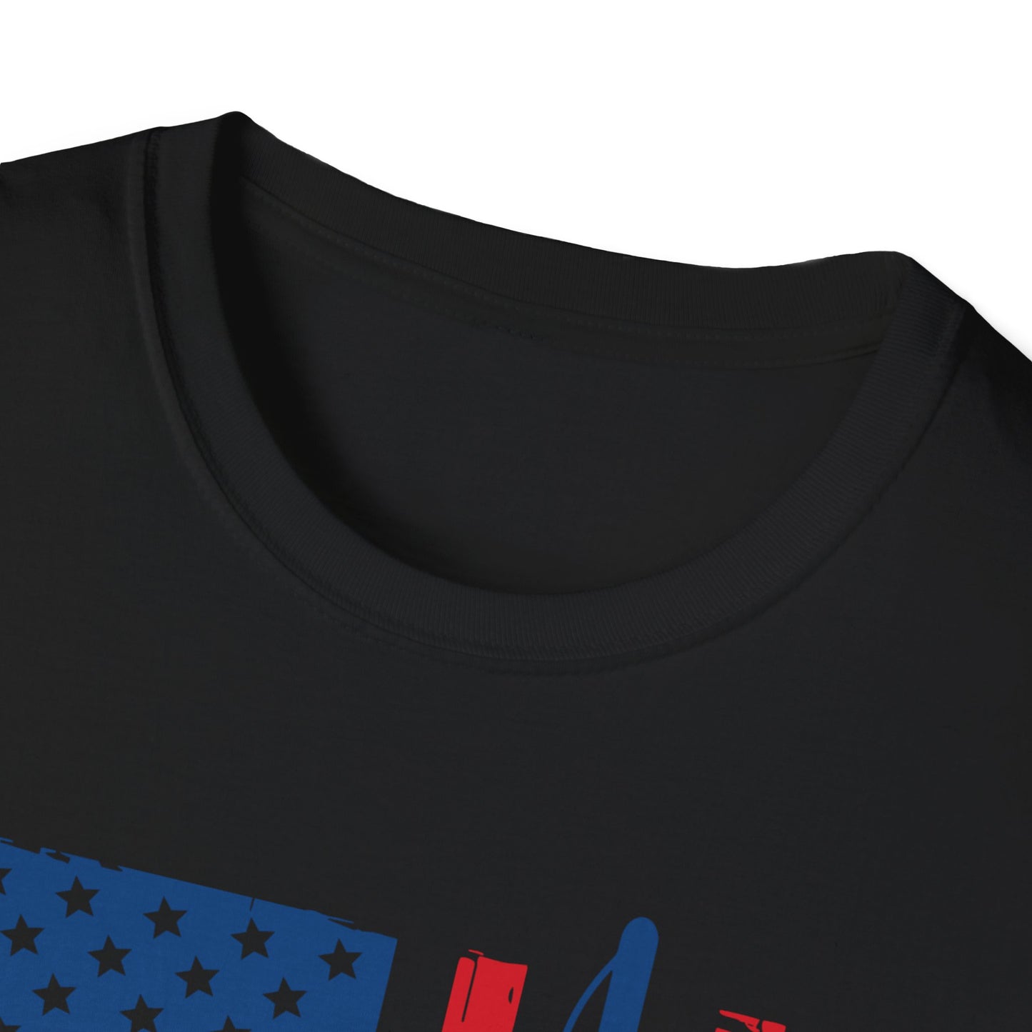 Fishing Flag T-Shirt — American Flag with Fishing Rod Graphic
