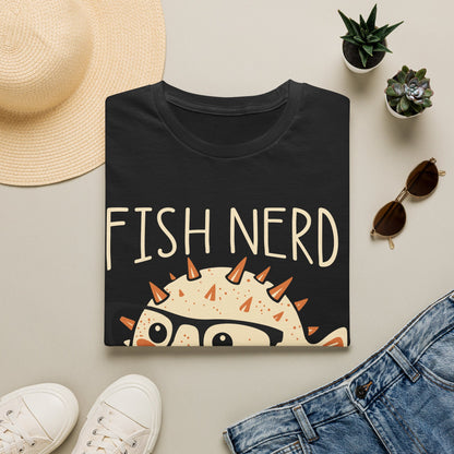Fish Nerd T-Shirt — Cute Pufferfish Glasses Tee for Marine Lovers