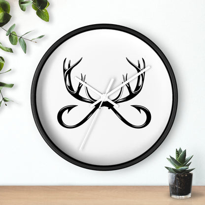 Antler Infinity Wall Clock — Modern Rustic Deer Antlers Decor