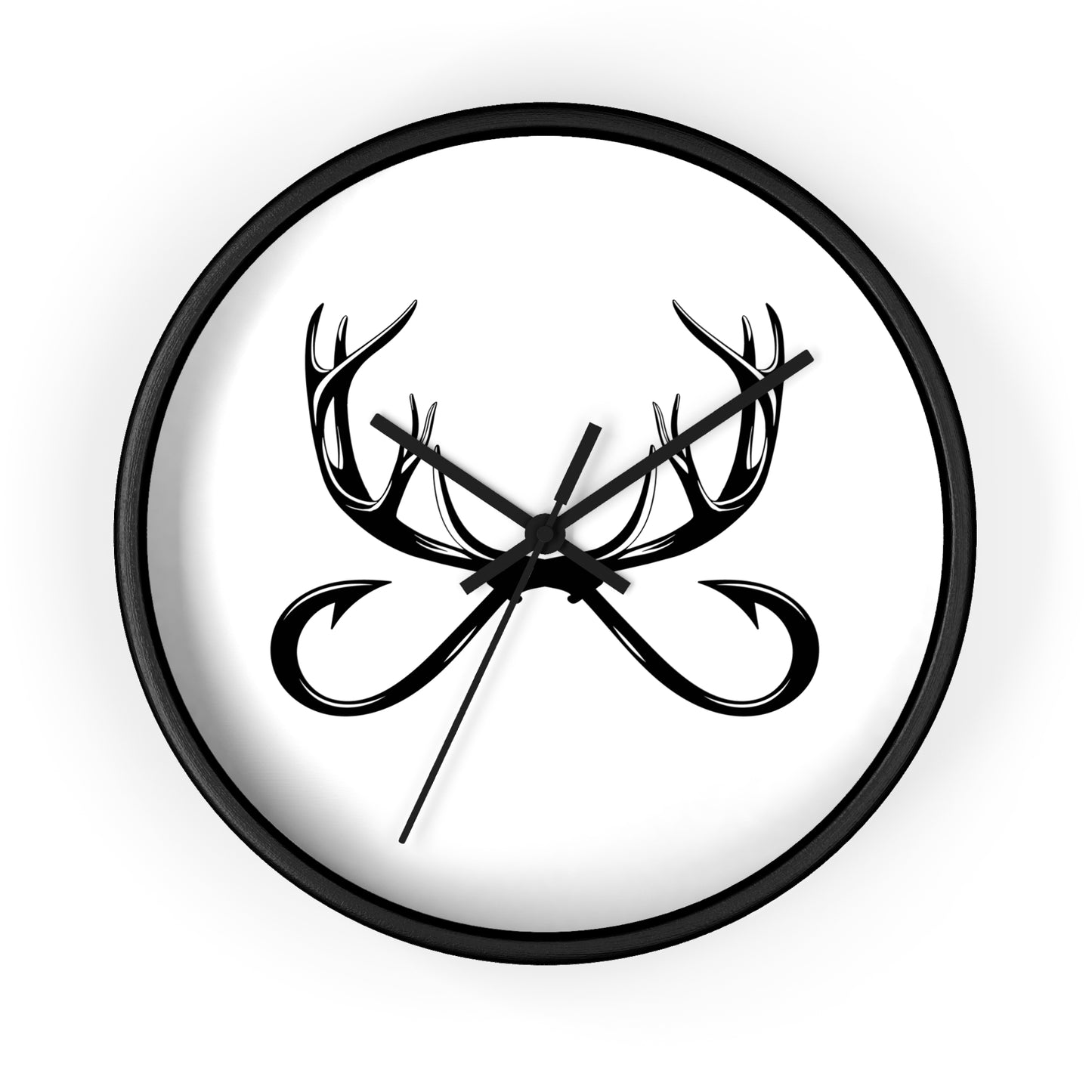 Antler Infinity Wall Clock — Modern Rustic Deer Antlers Decor