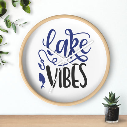 Lake Vibes Wall Clock — Nautical Fishing Cabin Decor