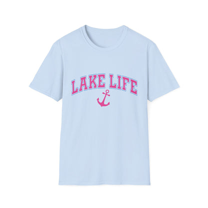 Lake Life T-Shirt — Pink Anchor Summer Tee
