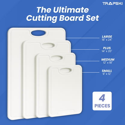 TRAPSKI Premium 1/2 Inch Thick HDPE Cutting Boards | Food-Grade Kitchen Prep Surface | Juice Grooves | Made in the USA TRAPSKI