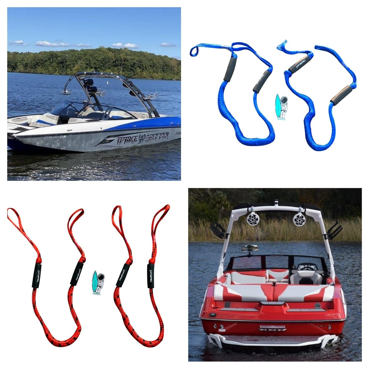 NautiCurl Bungee Boat Ropes - Shock Absorbing (2 Ropes) NautiCurl LLC