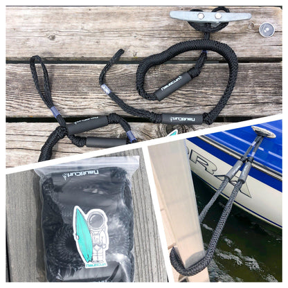 NautiCurl Bungee Boat Ropes - Shock Absorbing (2 Ropes) NautiCurl LLC