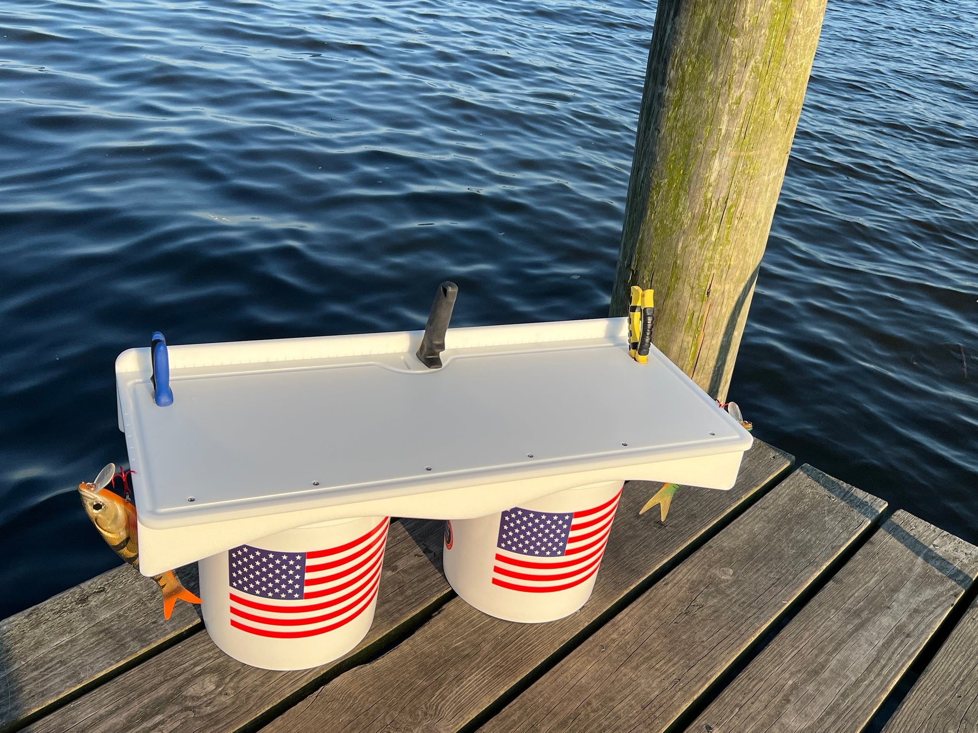 Made in the USA | Premium Double Bucket 33" Raised Fillet Table Cutting Board TRAPSKI