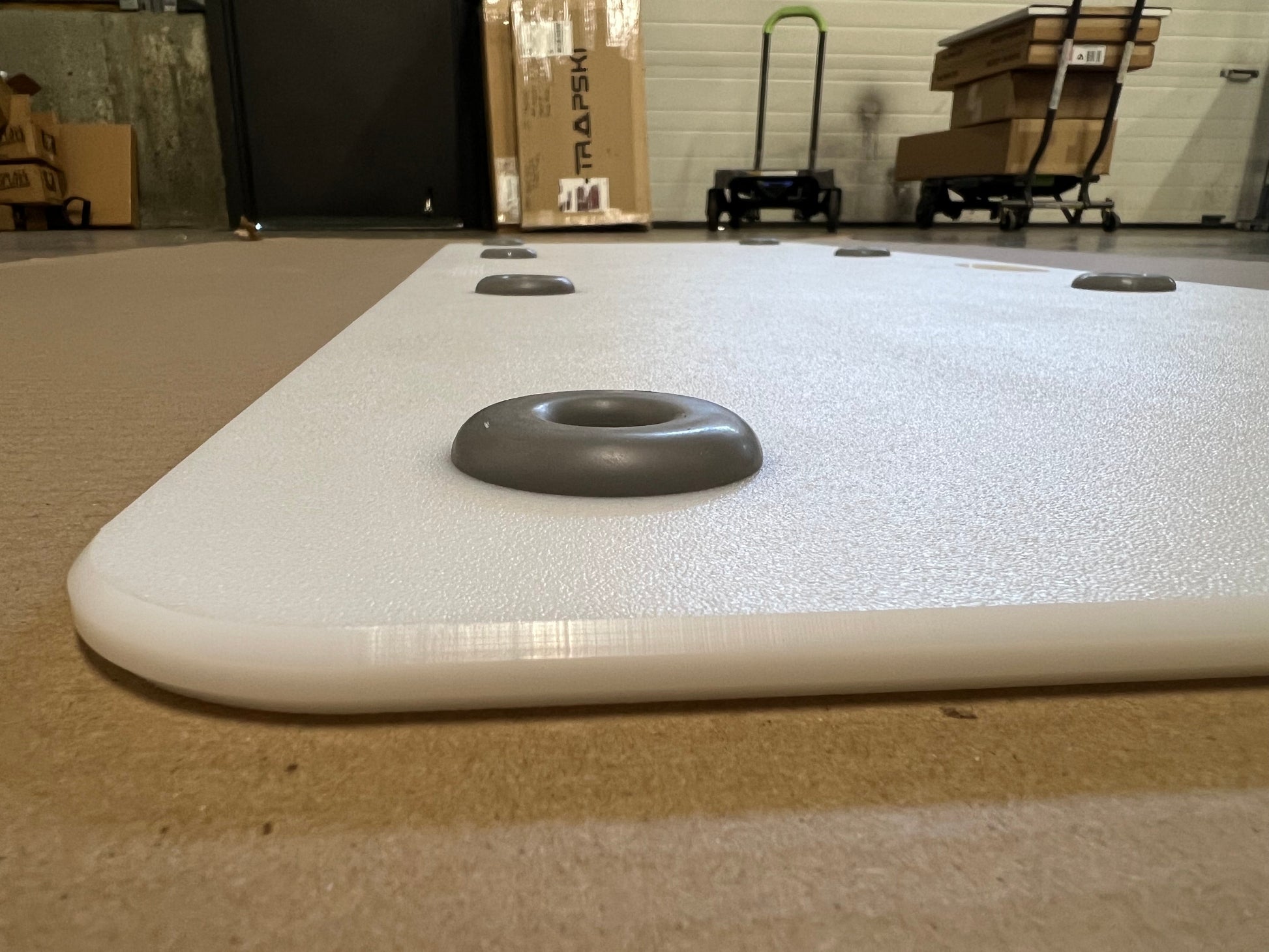 Big Game Cutting Chopping Board 3/8 Inch Thick | Food-Grade HDPE Optional Non-Skid Rubber Feet, Wide Juice Groove | 32 or 48 in x 18 in or 24 in for Tailgates, Coolers and Tables | Easy Grip Handle TRAPSKI