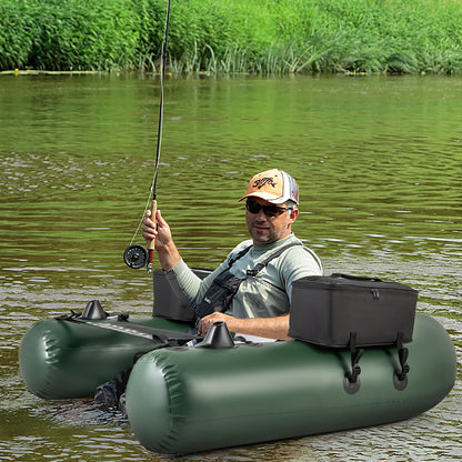 Inflatable Fishing Float Tube for Angling with Fish Ruler and Angling Base LJGDeals