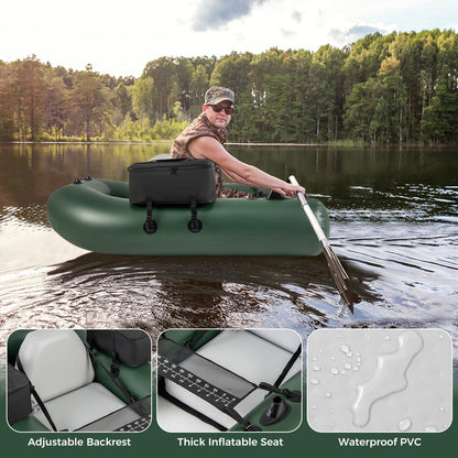 Inflatable Fishing Float Tube for Angling with Fish Ruler and Angling Base LJGDeals