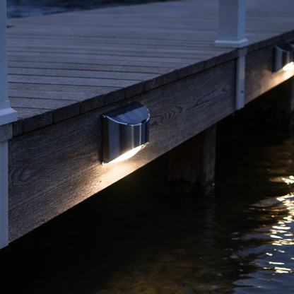 LED Dock & Deck Side Mount Lights - Solar Powered Light (2-Pack) NautiCurl LLC