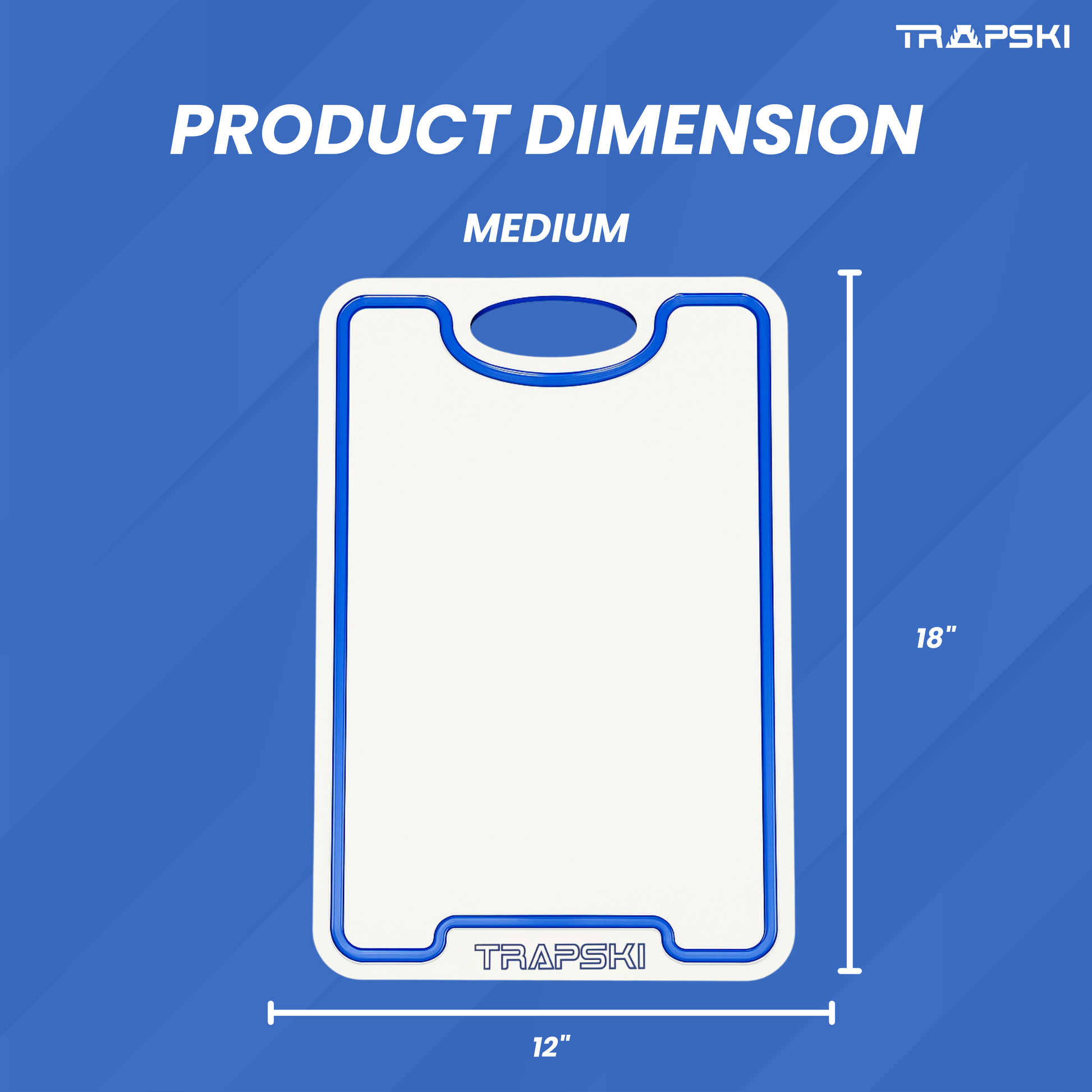 TRAPSKI Premium 1/2 Inch Thick HDPE Cutting Boards | Food-Grade Kitchen Prep Surface | Juice Grooves | Made in the USA TRAPSKI