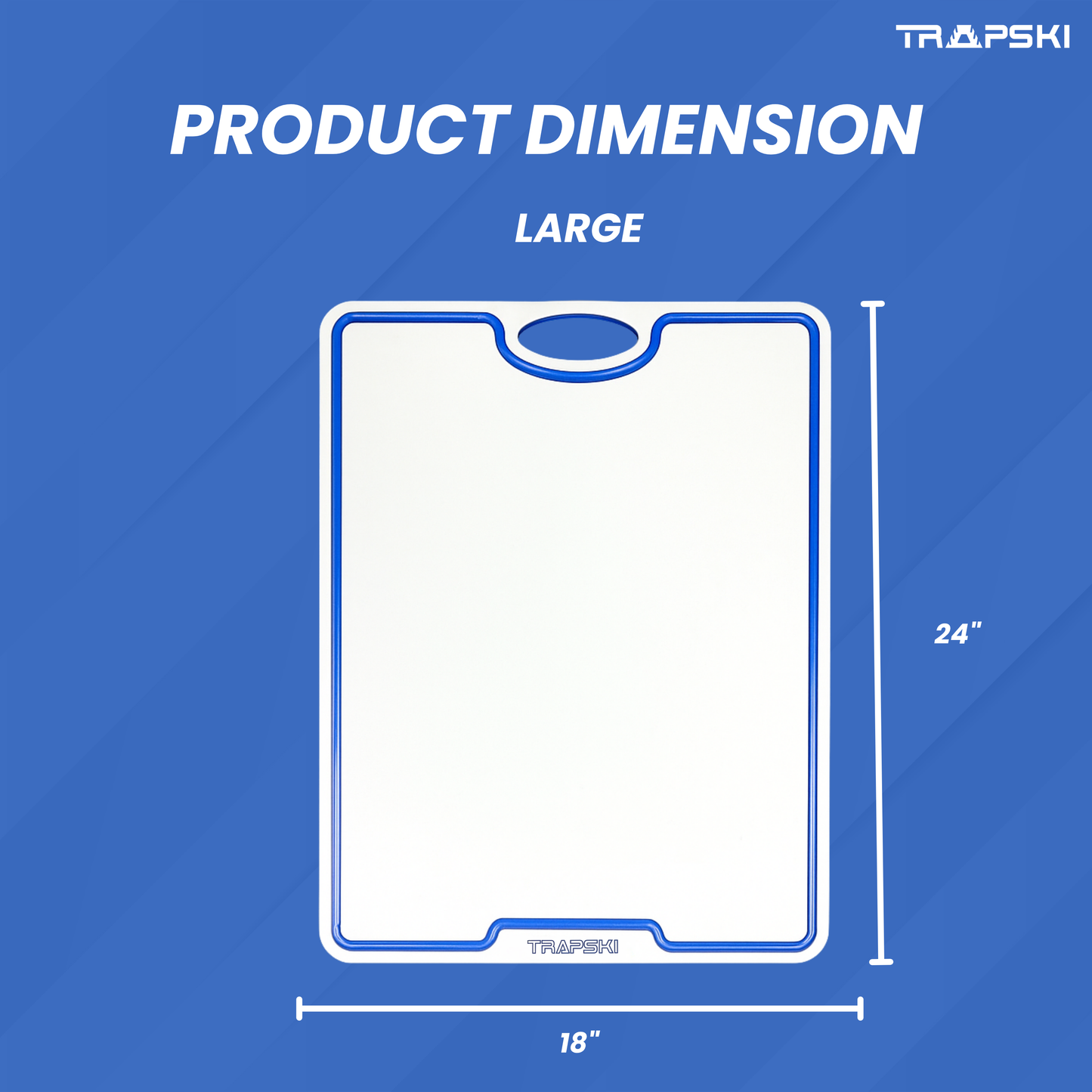 TRAPSKI Premium 1/2 Inch Thick HDPE Cutting Boards | Food-Grade Kitchen Prep Surface | Juice Grooves | Made in the USA TRAPSKI