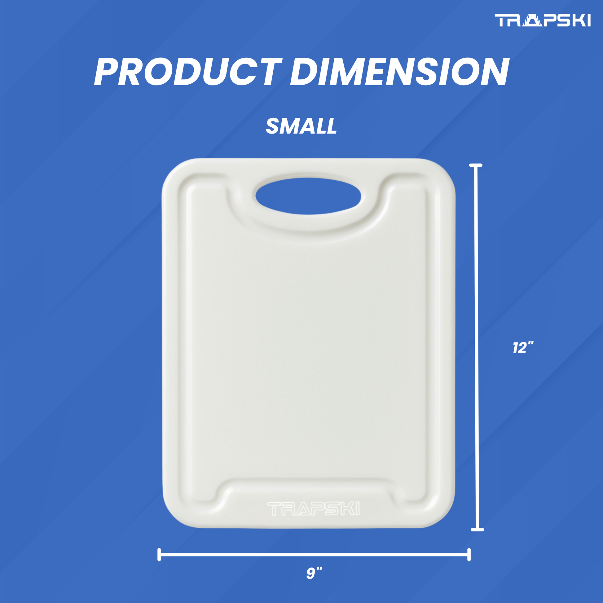 TRAPSKI Premium 1/2 Inch Thick HDPE Cutting Boards | Food-Grade Kitchen Prep Surface | Juice Grooves | Made in the USA TRAPSKI