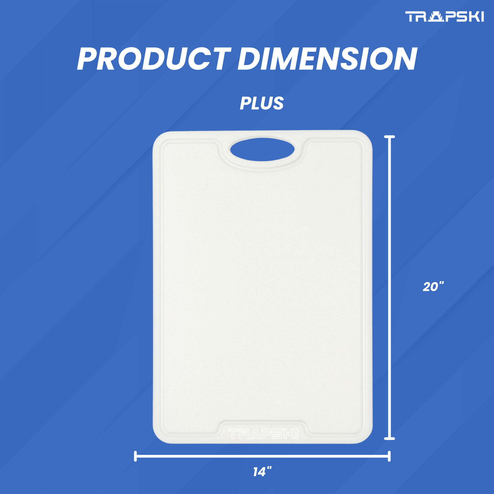 TRAPSKI Premium 1/2 Inch Thick HDPE Cutting Boards | Food-Grade Kitchen Prep Surface | Juice Grooves | Made in the USA TRAPSKI