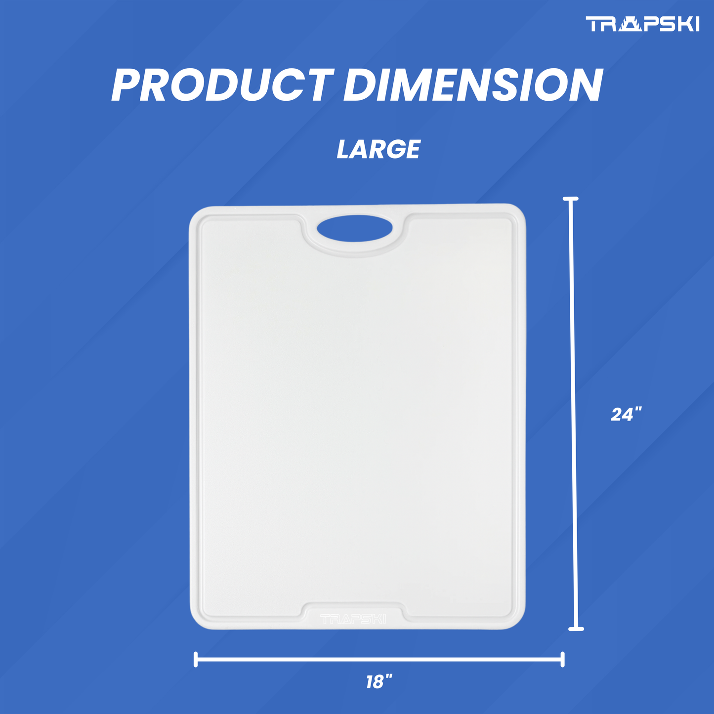 TRAPSKI Premium 1/2 Inch Thick HDPE Cutting Boards | Food-Grade Kitchen Prep Surface | Juice Grooves | Made in the USA TRAPSKI