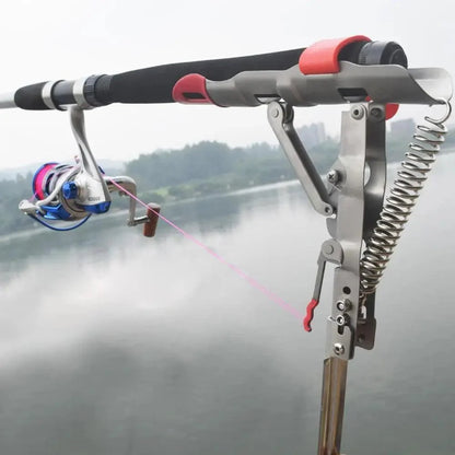 Automatic Stainless Steel Fishing Double Spring Angle Pole Foldable Anti-Rust Steel Fishing Pole Holder Fishing Accessories Stevvex