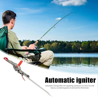 Automatic Stainless Steel Fishing Double Spring Angle Pole Foldable Anti-Rust Steel Fishing Pole Holder Fishing Accessories Stevvex