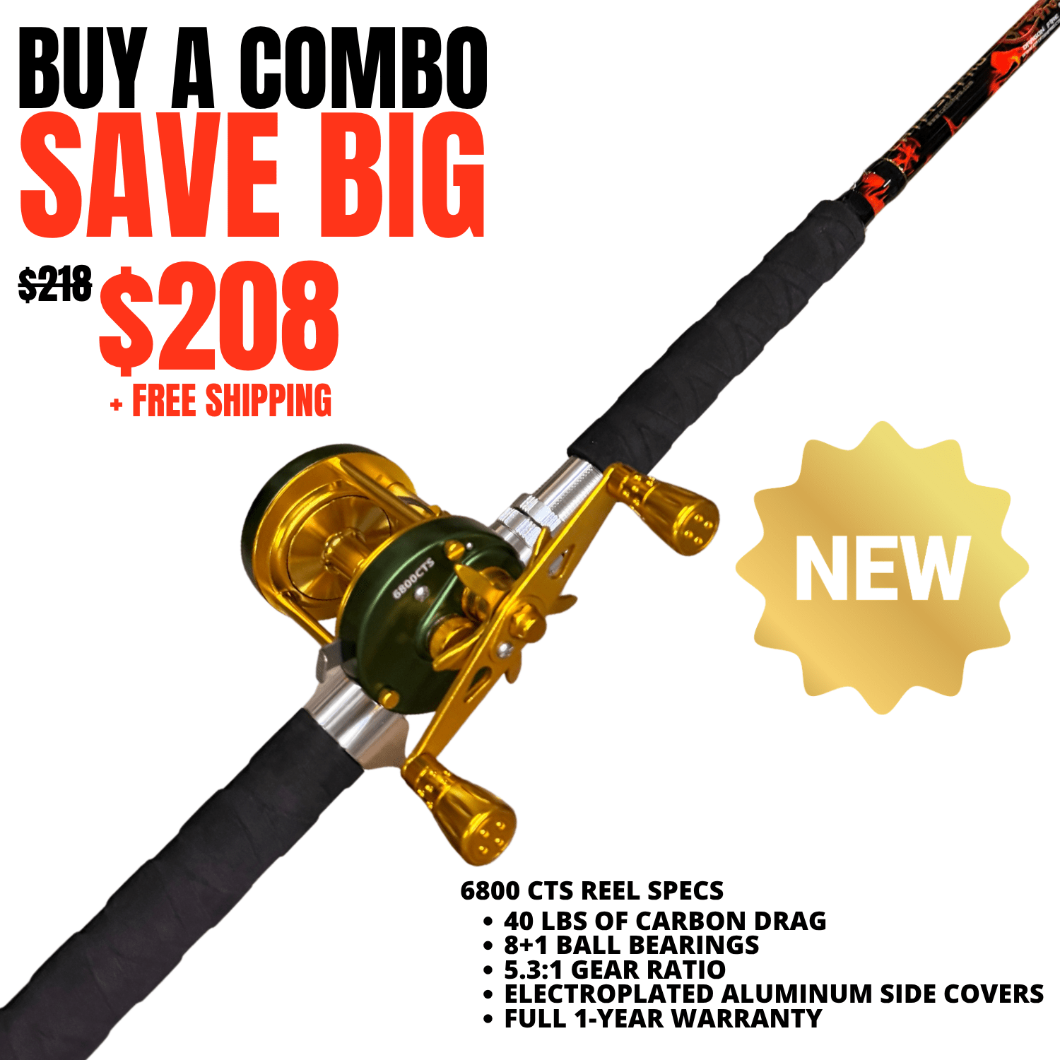 Black Dragon Fire Casting Rod Catfish Pro