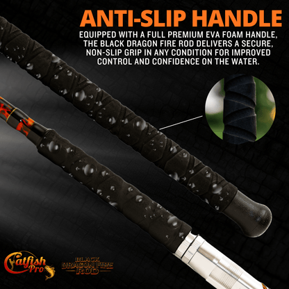 Black Dragon Fire Spinning Glow Rod Catfish Pro