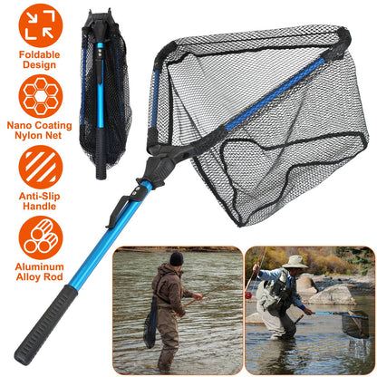 Foldable Fishing Net with Aluminum Handle and Nano Coating LJGDeals
